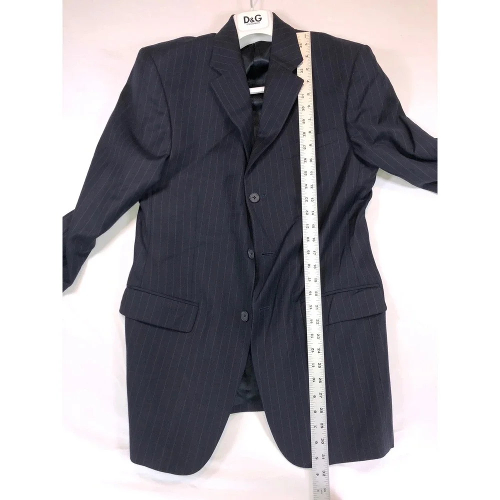 Banana Republic Modern Suit Navy Blue Pinstripe 100% Wool 32x30 Mens 2 Piece